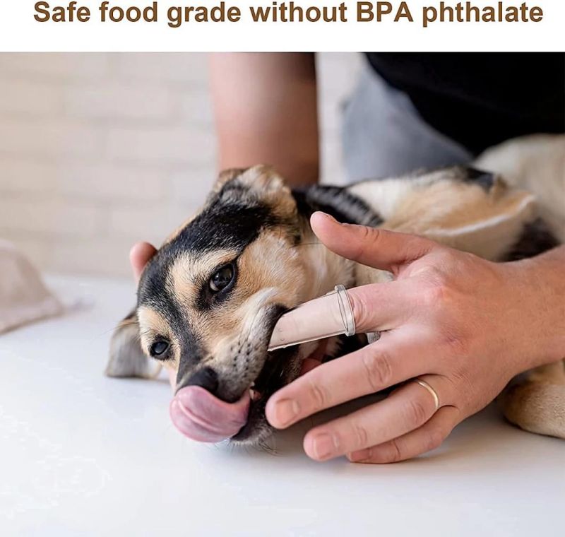 Wholesale Dental Care High Temperature Disinfection Transparent Liquid Silicone Pet Dog Toothbrush