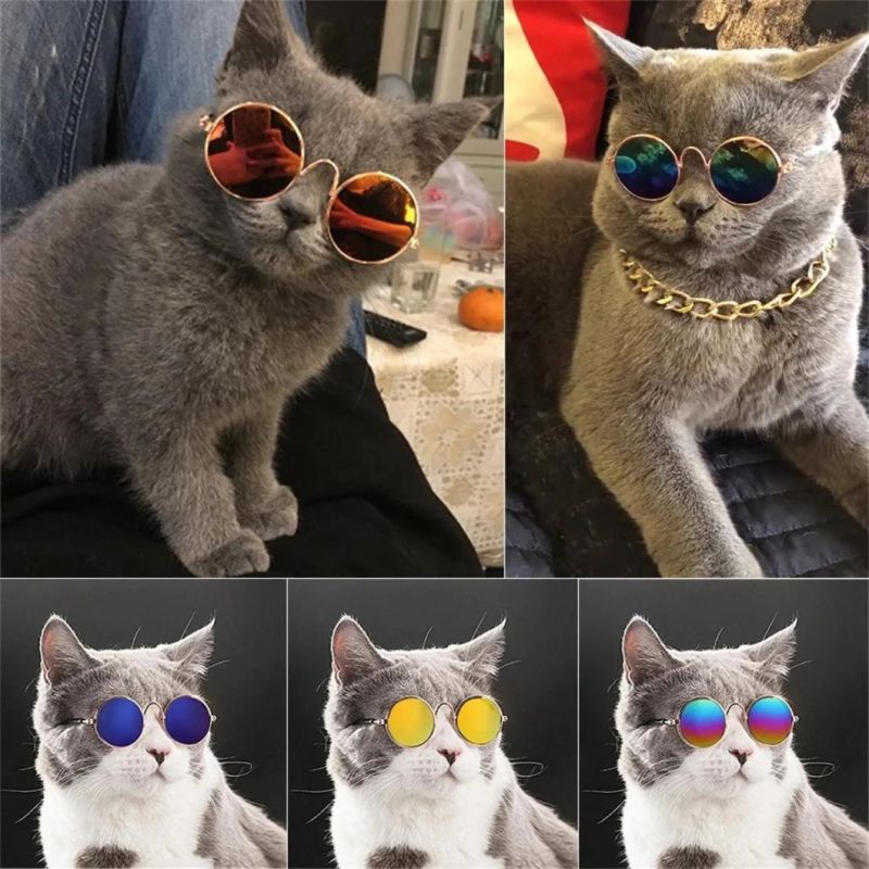 Dog Sunglasses Cat Pet Products Lovely Vintage Round Reflection Eyewear