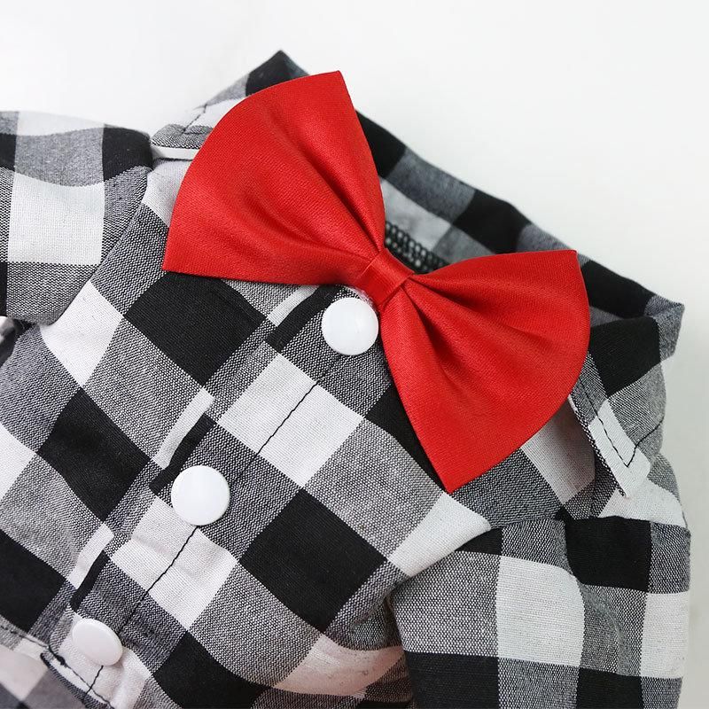 Soft Casual Dog Blue and Black Plaid Shirt Gentle Western Shirt Dog Clothes Dog Cotton Shirt