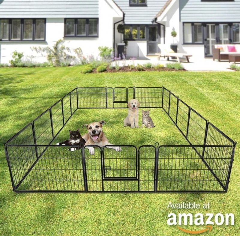 Customize OEM ODM Pet Supplier Outdoor Cheap Metal Playpen Dog Cage Foldable Crate Fence