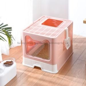 Foldable Large Cat Litter Box with Drawer