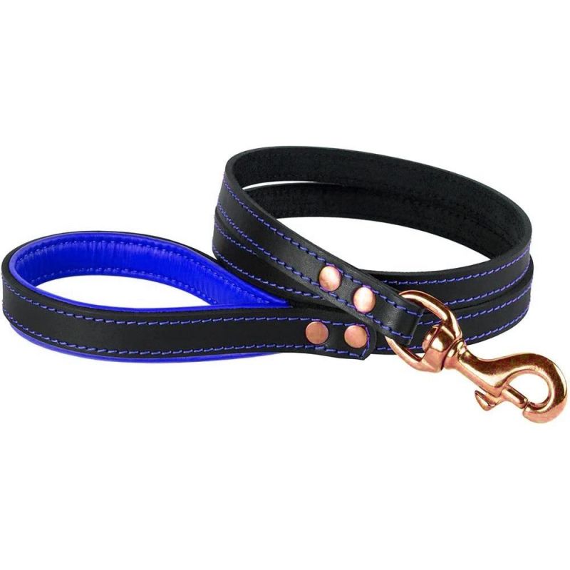 Multiple Colors Durable Padded Leather Dog Lead Pet Leash