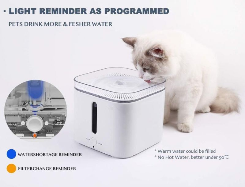 Premium Pet Dog&Cat Water Drinking Fountain Setting in 3 Modes Running Automatically