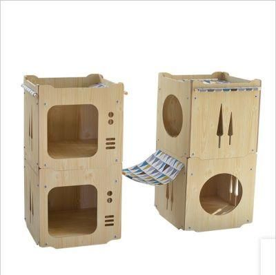 Pet Furniture with Hammock Cat Bed Pet House Multiple Sets of Free Combinations