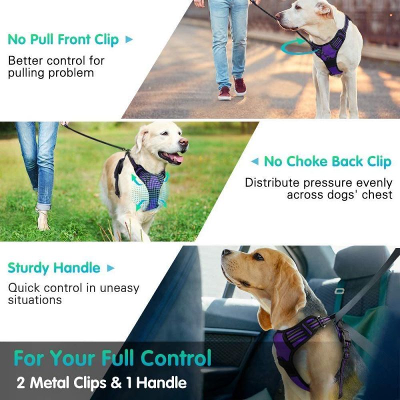 Custom Reflective No Pull Pet Dog Harness Breathable and Adjustable Pet Vest