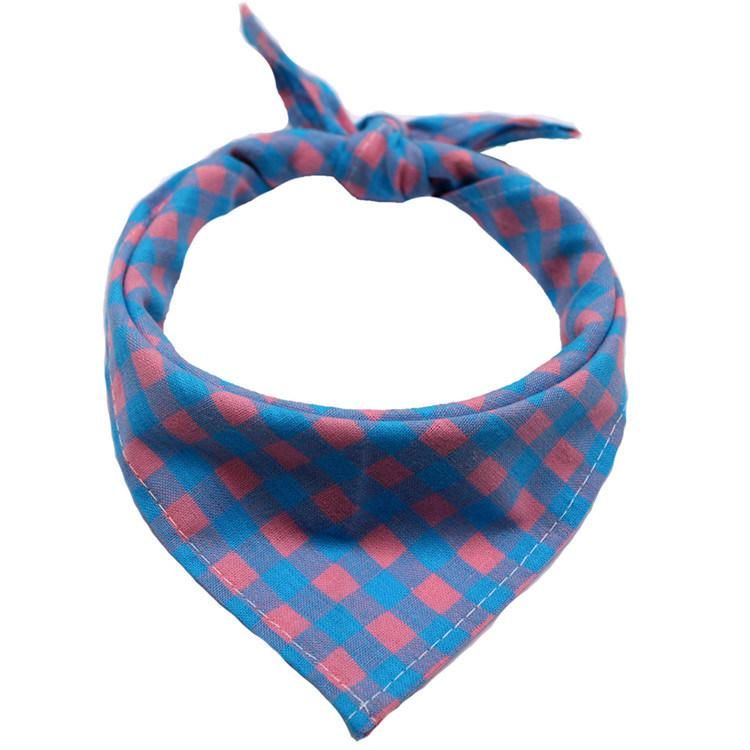 Spring Summer Dog Cat Classic Checkered Saliva Towel Plaid Bandana