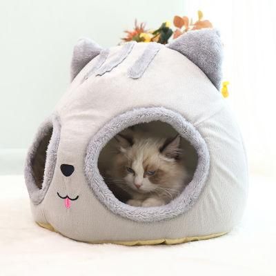 Removable Cat Bed House Semi-Enclosed Pet Dog Cat Nest Kennel Deep Sleep Pad Pet House for Small Dog and Cats Pet Products Pet Bed