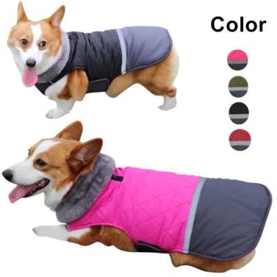 Autumn Winter Big Fur Collar Dog Clothes New Double-Sided Dog Clothes Can Be Worn Waterproof Cotton Clothes