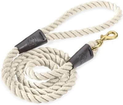 Braided Cotton Leads W/Strong Leather Finish for Small Medium and Large Breed Dogs