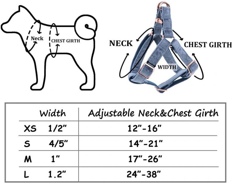 Comfortable and Durable Pet Harness with Velvet Fabric