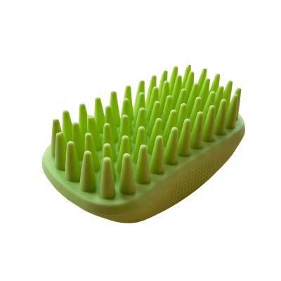 Silicone Soft Comfortable Grooming Pet Fur Remover Brush Green