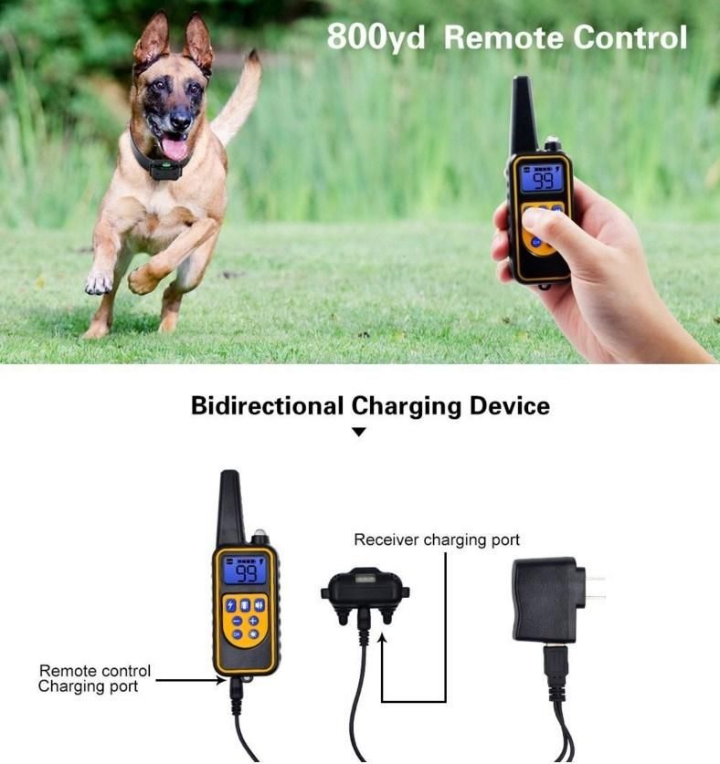 Pet Dog Electric Training Collar Shock LCD Display Rechargeable Waterproof with Remote