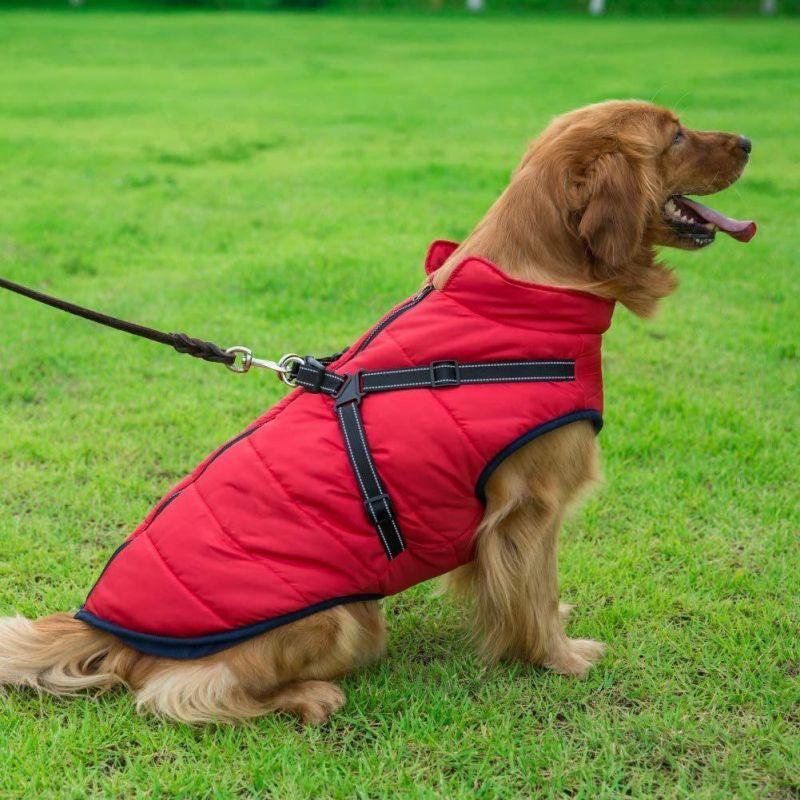 Dog Coat with Harness Winter Dog Coat Fleece Dog Jacket