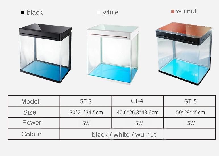 18 Liters Curved Glass Aquarium Tank LED Light