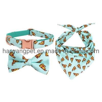 Custom Luxurious Dog Collar with Bowtie Dog Leash Pet Bandana
