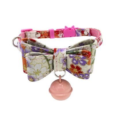 Pet Collar Breakaway with Cute Bow Tie and Belll for Kitty