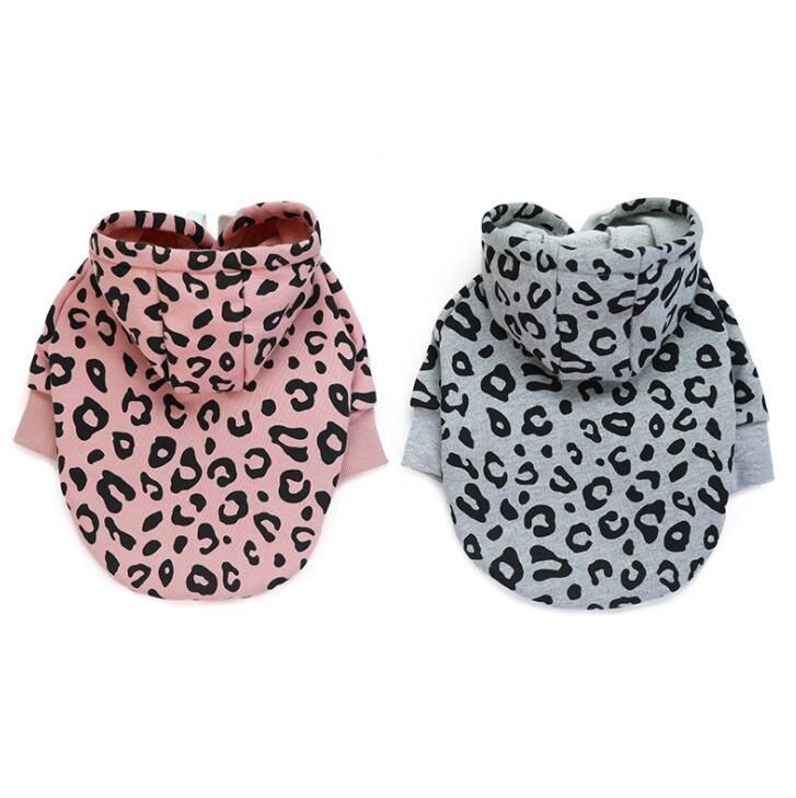 Fashion Leopard Print Fleece Dog Hoodie