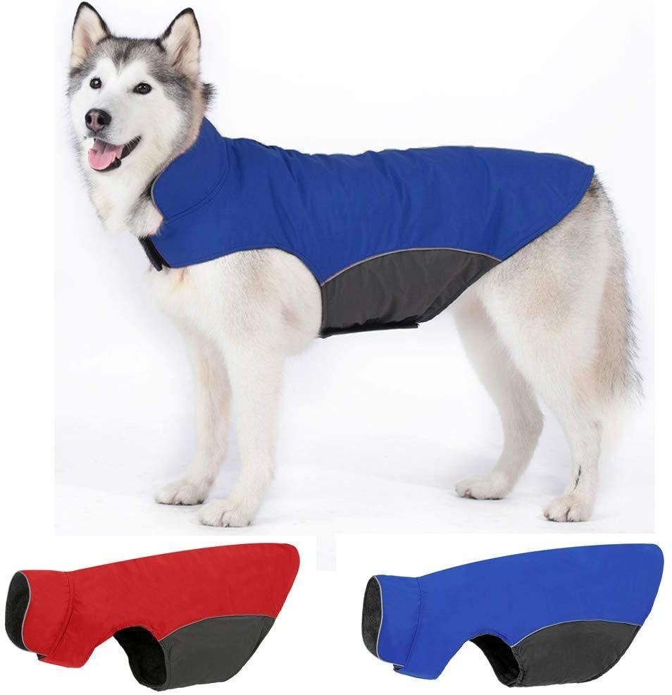 Waterproof Dog Jacket Fleece Lined Dog Coat for Winter Warm
