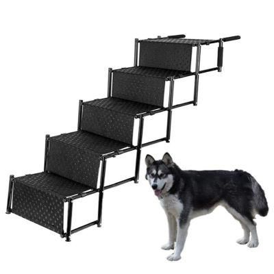 5 Dog Steps Stairs for Car Folding Portable Dog Stairs Pet Ramp Dog Car Stairs