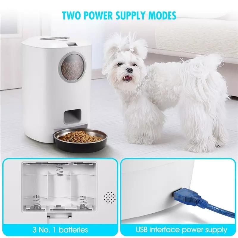Infrared Sensing Dog Feeder Carrying LCD Screen and Stainless Steel Bowl