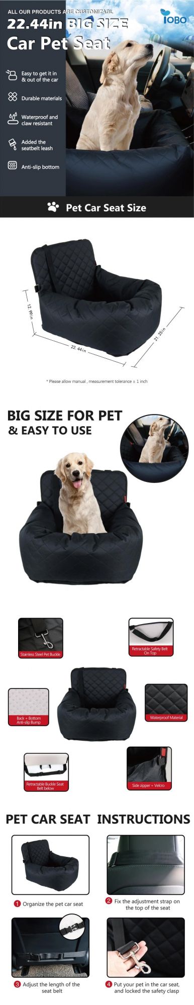 New Fashion Style Portable Car Seat Cover Pet Seat Cover