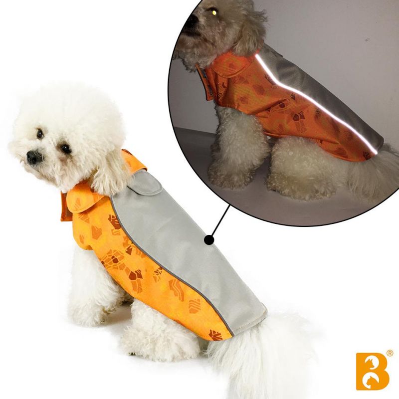 2022 Bright Printed Fabric Reflective Waterproof Dog Jacket