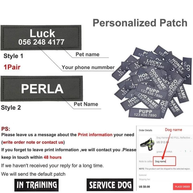 Dog Harness Vest Dog Supplies with Customized Patch