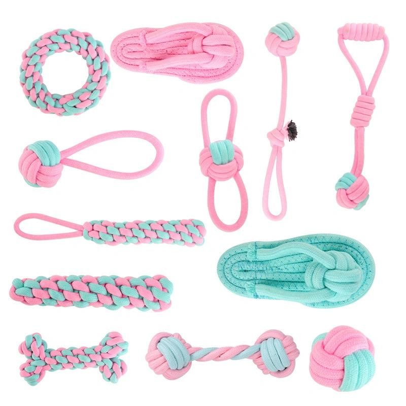 Rope Durable Braided Bone Bites Knot Rope Chew Toy