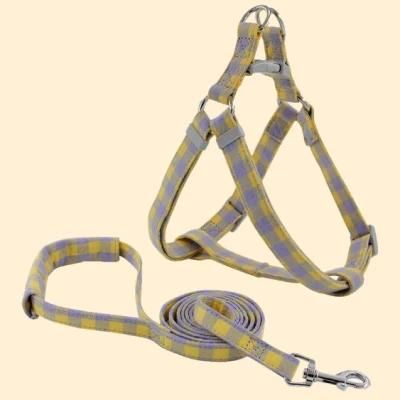 Soft Cotton Webbing Pet Harness with Pet Leash Set