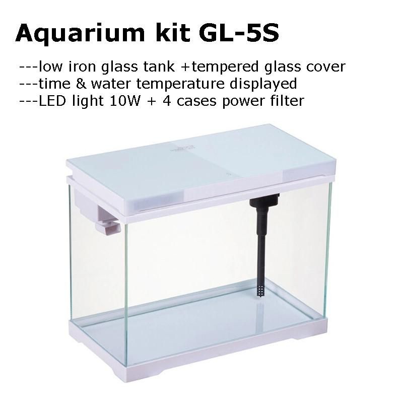 50 Liters Aquarium Kit Low-Iron Glass Tank Tempered Glass Cover