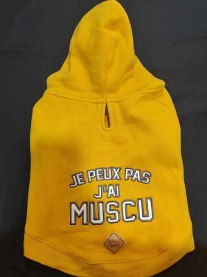 &quot;Je Peux PAS J&prime;ai Muscu&quot; Fashion Designer Dog Clothes Pet Hoodie Dog Hoodie