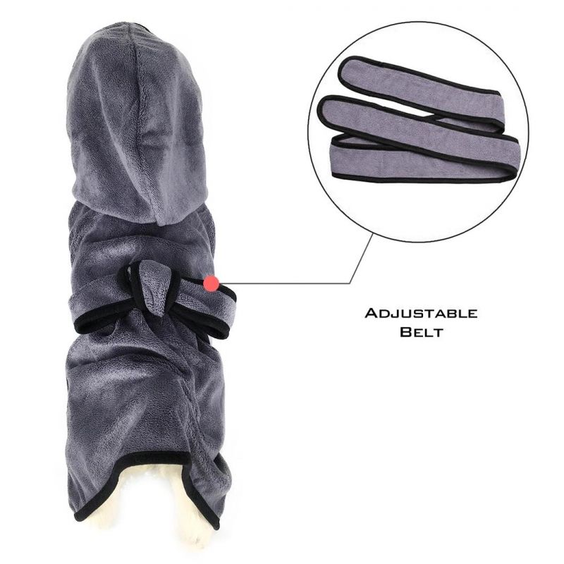 Moisture Absorbing Towels Pet Bathrobe for Dog and Cat