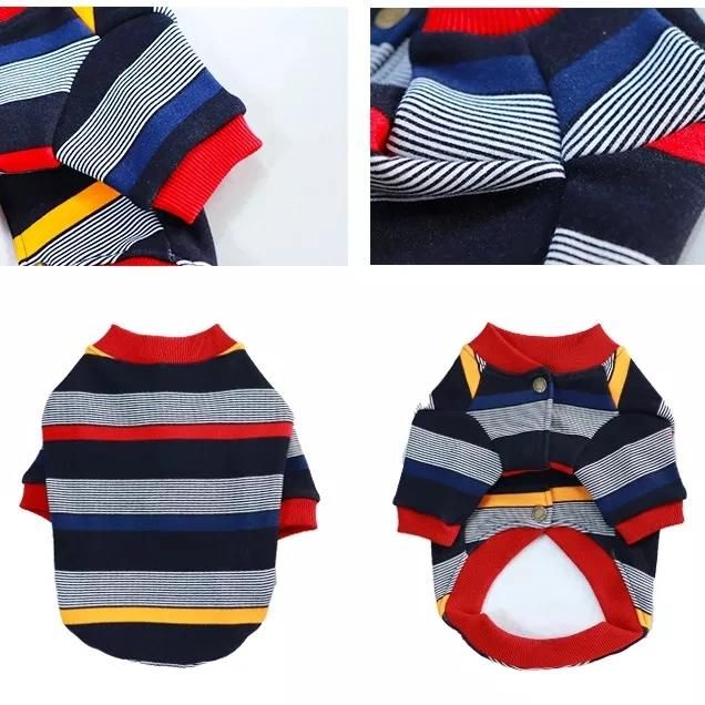 Dog Clothes Spring Winter Autumn Cotton Printed Stripe Teddy Pet Dog Clothes for Cats Accessories Dog Clothes Wholesale