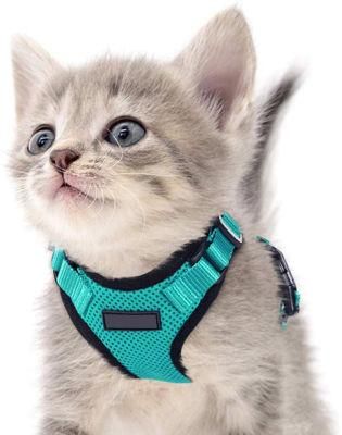 Adjustable Cat Vest Harness with Reflective Strap Metal Clip