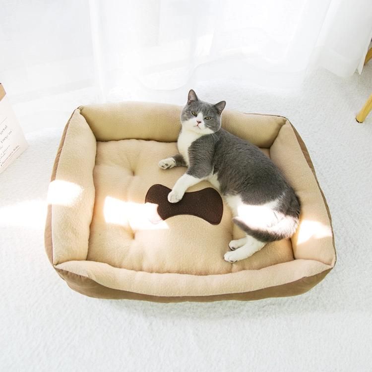 Breathable Faux Fur Dog Cat Bed Washable Multifunctional Pet Mattress with Removable