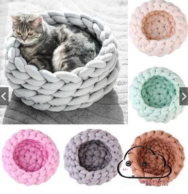 Warm Cotton Pet Cat Dog House Kennel Puppy Round Sleep Bed Soft Mat Pad Cat Bed