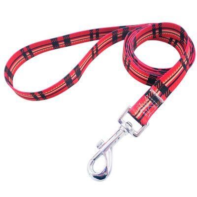 Factory Hot Selling Red Bottom Plaid Pet Leash, British Style