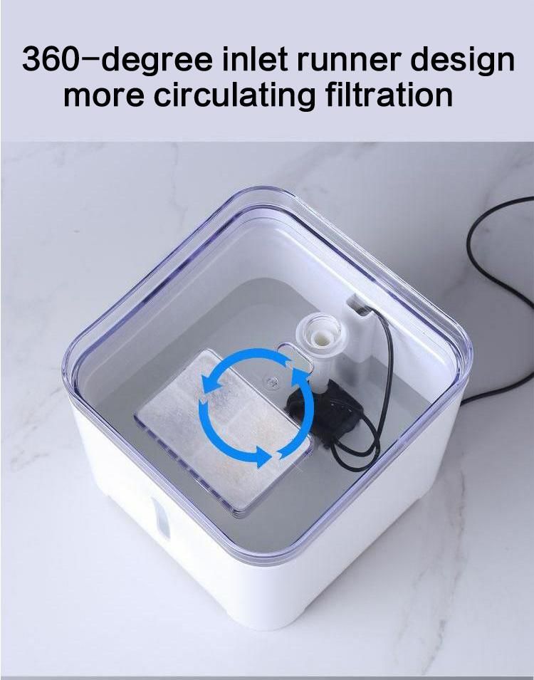 Automatic Electronic Square Pet Water Spray with Light Drinking Appliance Cat Fountain