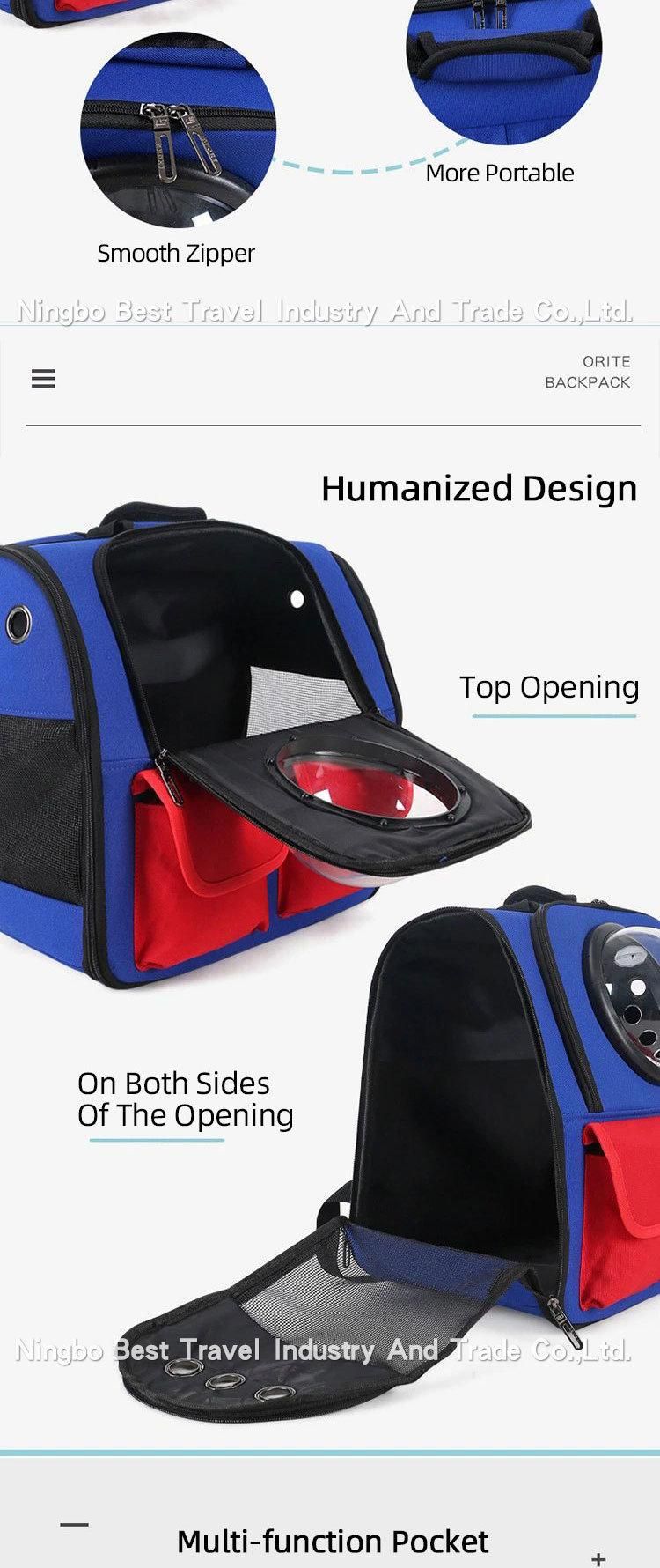 Customize Cat Dog Pet Cage House Bed Products Supply Shoulder Portable Folding Transparent Window Capsule Space Pet Carrier