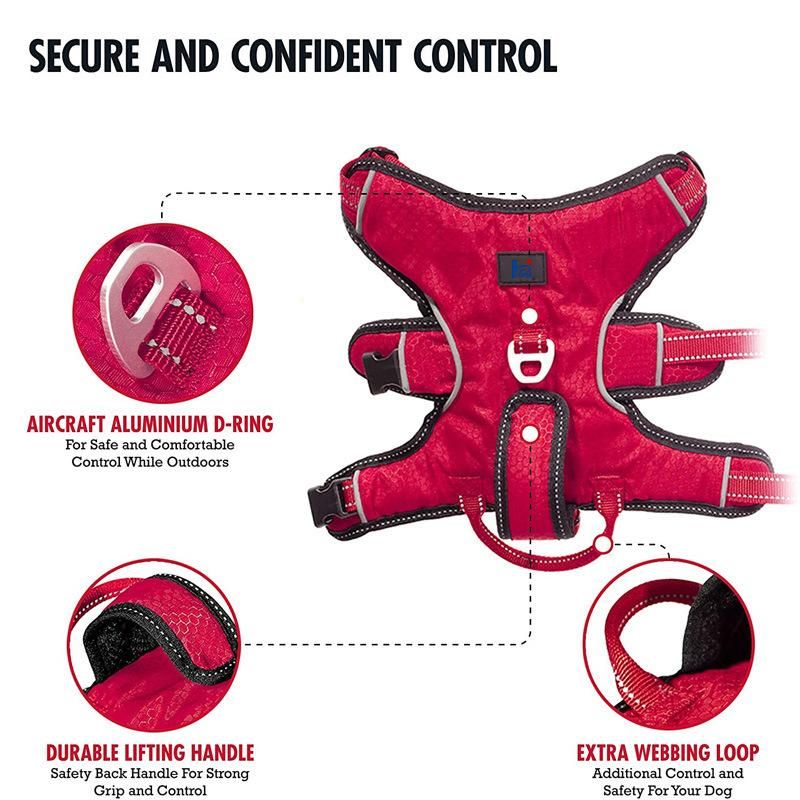 Dual Escape Proof Padded Dog Harness for Comfortable with Handle Dog Lift Harness