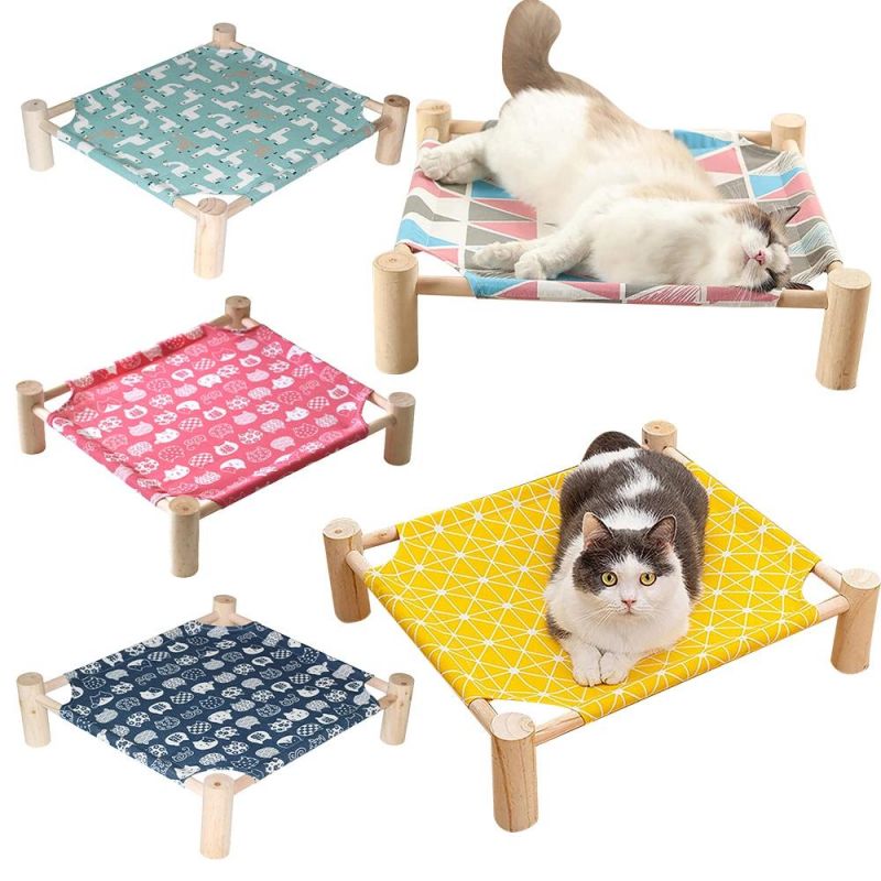 Washable Wooden Dog Cat Bed Pet Beds Washable Plush Round Luxury Dog Bed