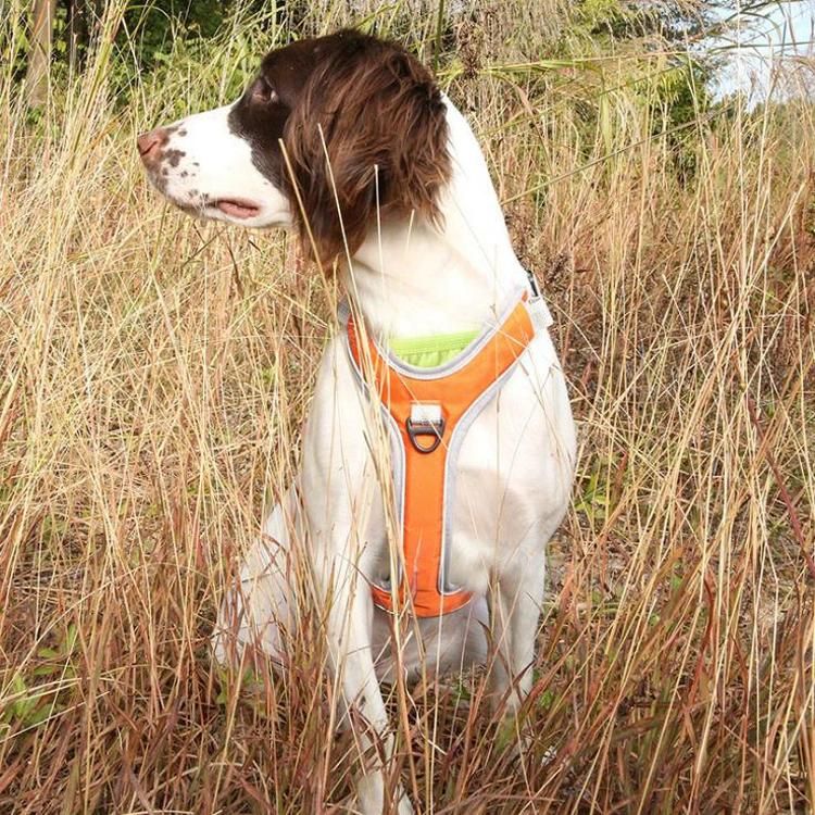 Amazon Hot Sale New Style Reflective Adjustable Nylon Mesh Padded Outdoor Hiking Dog Harness