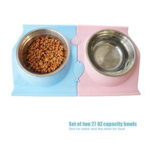 New Style Colorful Double Folding Pet Dog Bowls