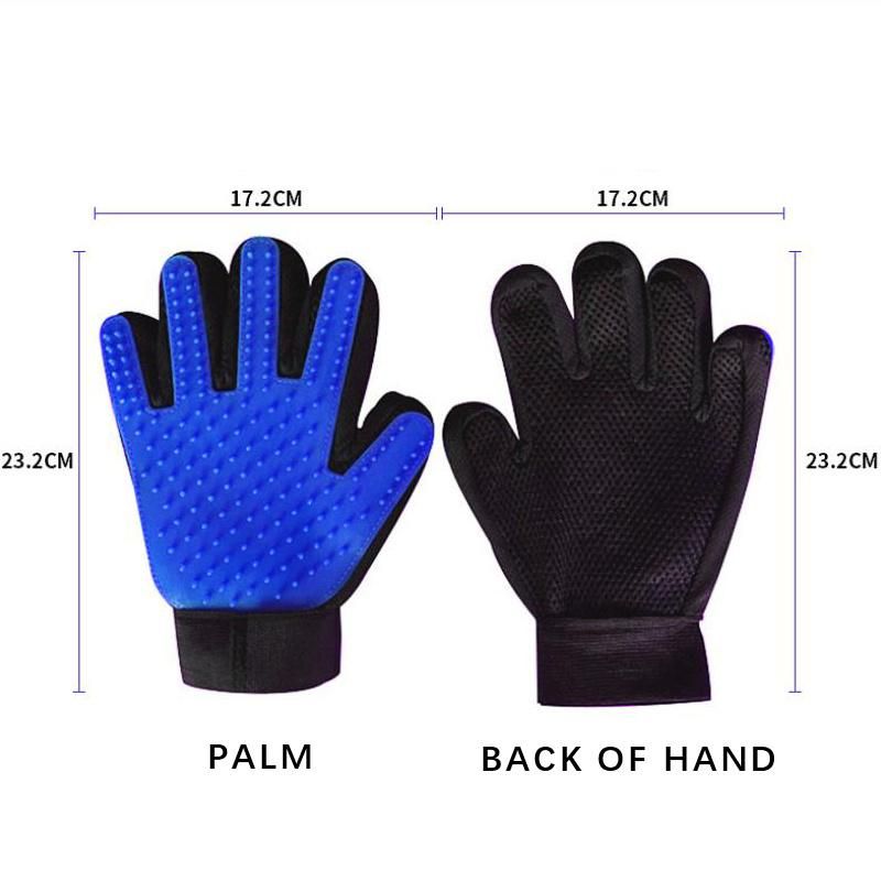 Pet Hair Remover Glove Silicone Blue Pet Gloves Left and Right