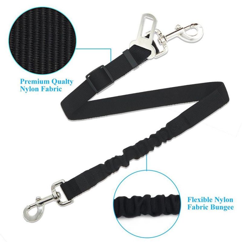 2021 Latest Vehicle Seat Belt Nylon Fabric Adjustable Car Seat Belt Belt with Elastic Dog Harness /Pet Supply/Pet Products/Factory Price