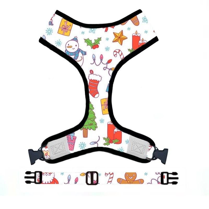 2020 Fashion High Quality Pattern Designs with Rubber Logo Mesh Breathable Dog Harness