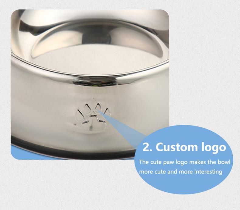 Wholesale Stainless-Steel Non-Skid Silicone Mat Pet Dog Feeder Water Bowl