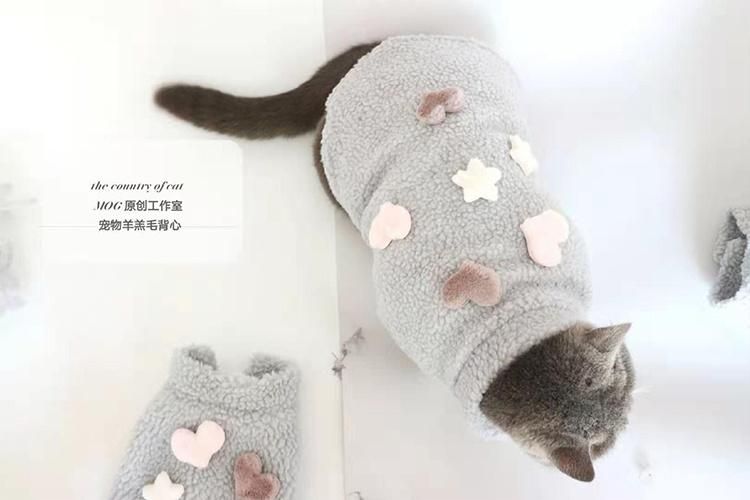 Dog Thickened Fleece Plaid Jacket Vest Fur Collar Winter Cat Pet Dog Coat