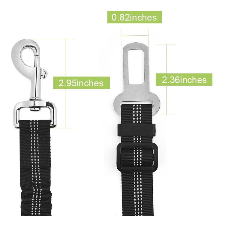 Durable Nylon Dog Seat Belt Reflective Elastic Bungee Leash