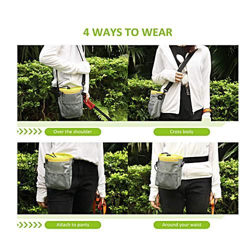 Dog Treat Training Pouch Bag, Adjustable and Removable Extra Long Waist Belt Shoulder Strap